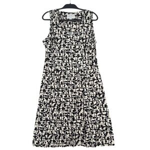 Julian Taylor Fit & Flare Dress Women‎ 16P Polyester Spandex Black Cream